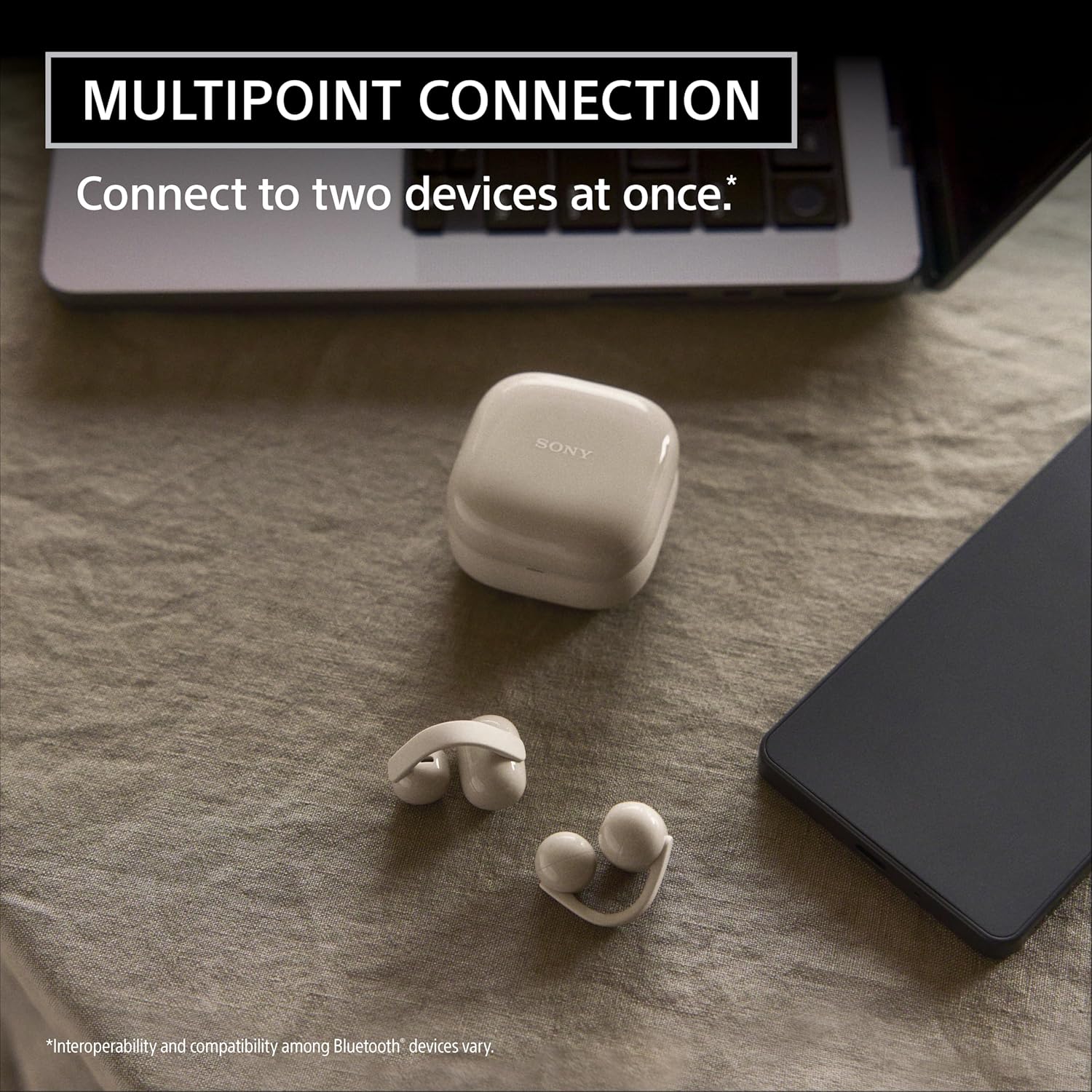 Sony LinkBuds Clip Open-Ear Truly Wireless Earbuds, Comfortable & Secure Fit, Lightweight Clip-On Design, Touch Controls, Ambient Sound Awareness, Water Resistant, Up to 37 Hrs of Playback, Lavender