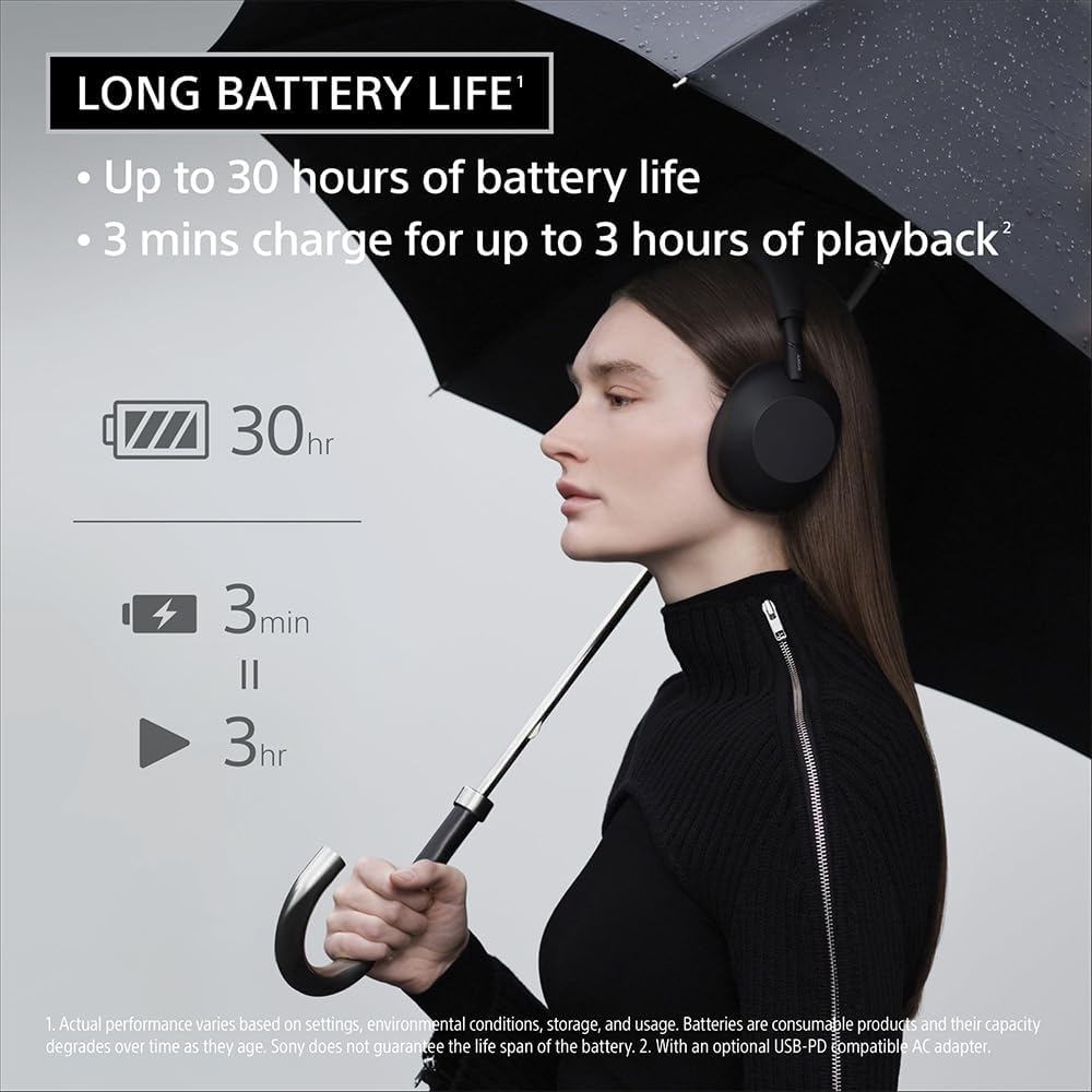 Sony WH1000XM6/B Best Wireless Noise Canceling Headphones, Black Bundle with Deco Essentials Headphones Ear Pads Replacement Headset Ear Cushions and Deco Gear Unofficial Master Guide